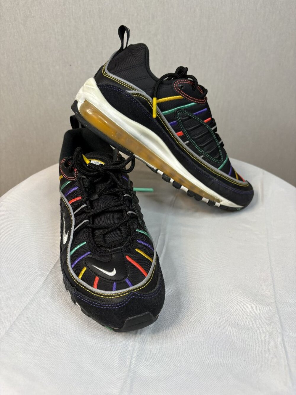 Nike Air Max Sneakers, Black Multi-Color, Women’s 8.5, Gently Worn